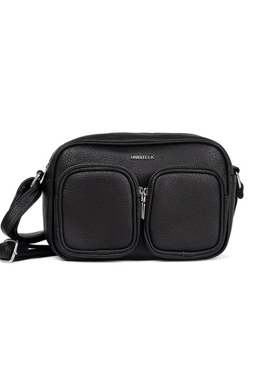 čierna malá taška s vreckami