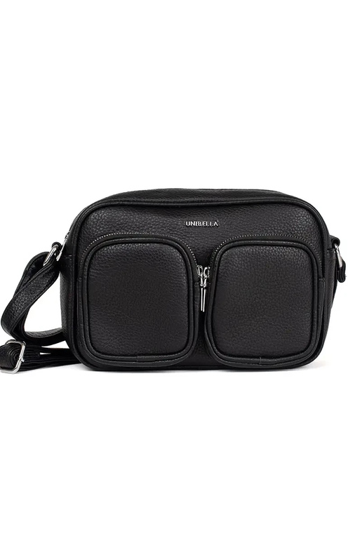 čierna malá taška s vreckami