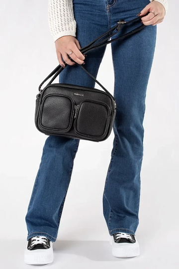 čierna malá taška s vreckami 2