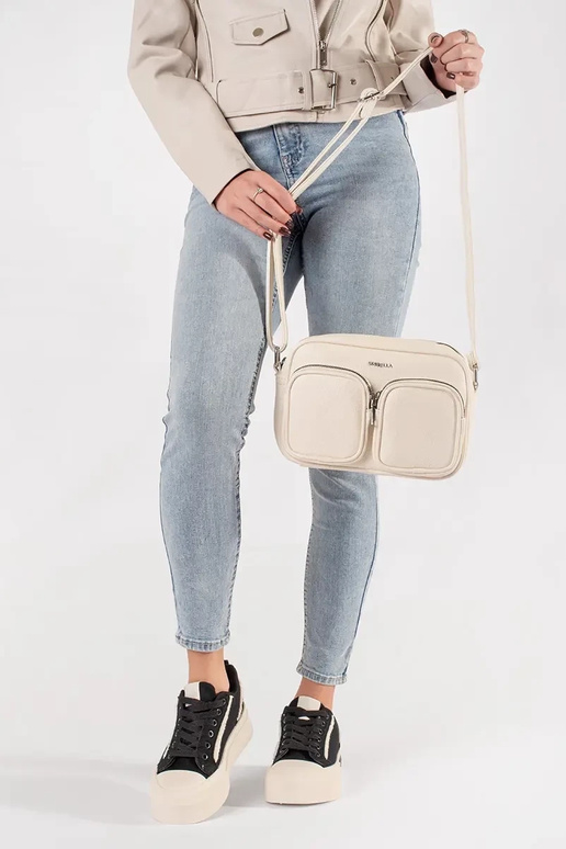 Ružová malá kabelka s vreckami