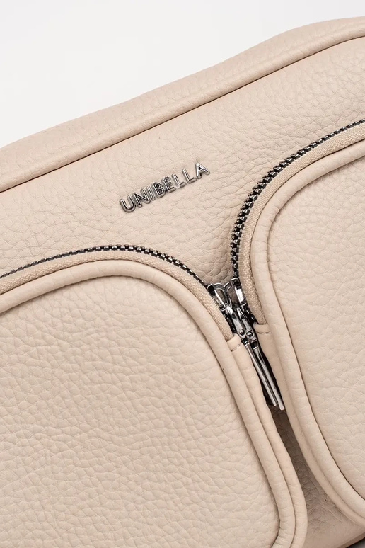 Krémová malá kabelka s vreckami