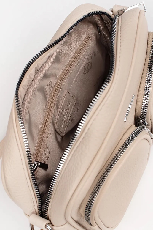 Krémová malá kabelka s vreckami