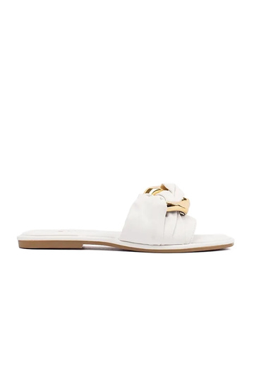 Ploché šľapky pre ženy biele