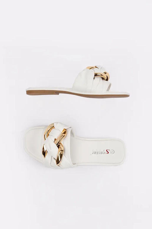 Ploché šľapky pre ženy biele