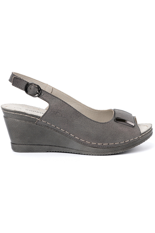 Dámske šedé sandále na klinovom podpätku Dámske šedé sandále na klinovom podpätku