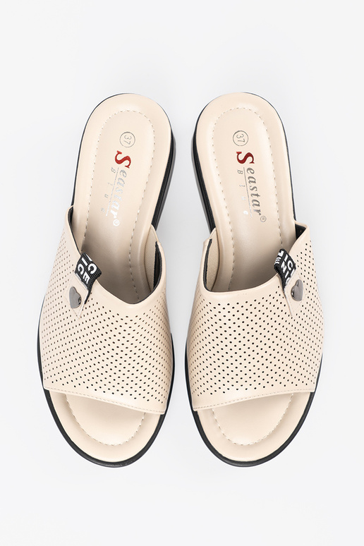 Dámske šľapky s platformou pieskovej... Dámske šľapky s platformou pieskovej...