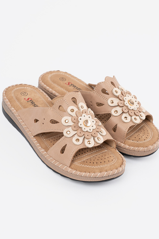 Dámske šľapky s dekoratívnymi kvetmi... Dámske šľapky s dekoratívnymi kvetmi...