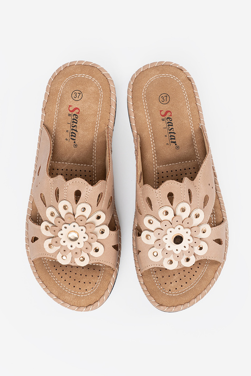 Dámske šľapky s dekoratívnymi kvetmi... Dámske šľapky s dekoratívnymi kvetmi...