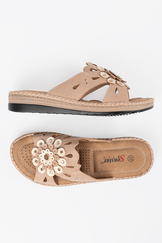 Dámske šľapky s dekoratívnymi kvetmi... Dámske šľapky s dekoratívnymi kvetmi...