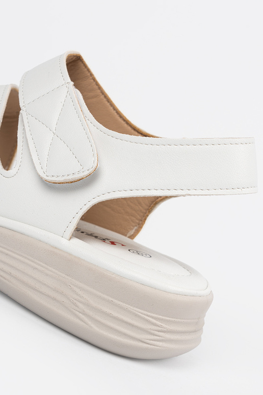 Dámske sandále s lepkami biele