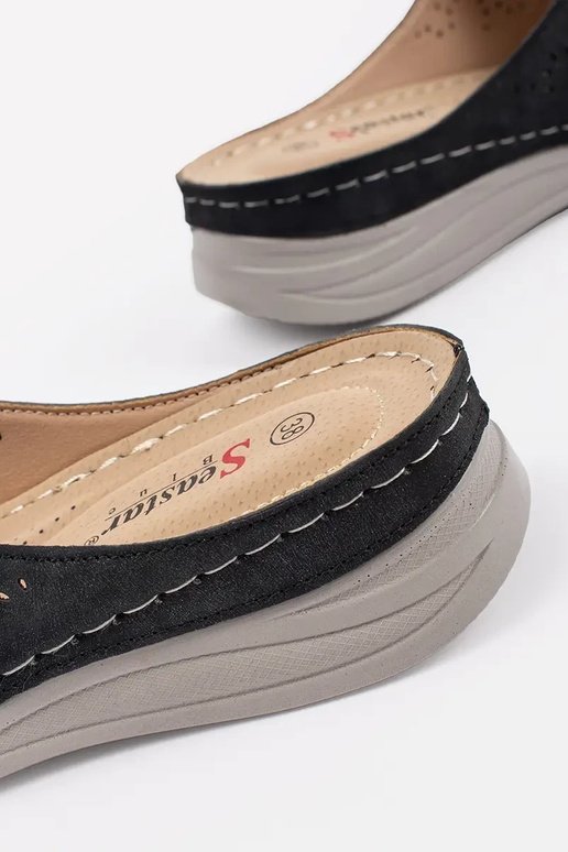 čierne šľapky pre ženy na hrubej...