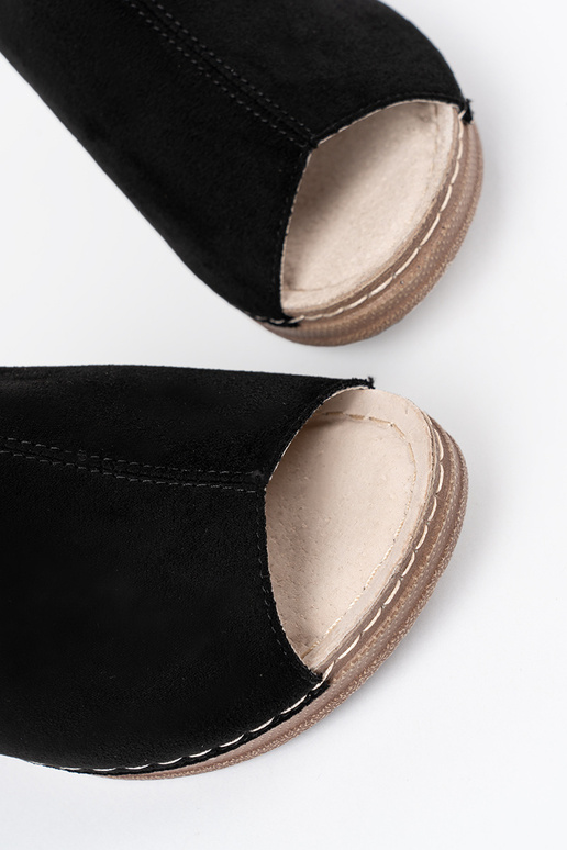 Dámske šľapky s platformou čierne Dámske šľapky s platformou čierne