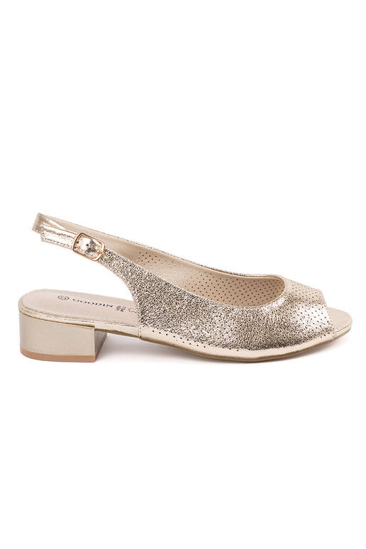 Zlaté čipkované dámske sandále na... Zlaté čipkované dámske sandále na...