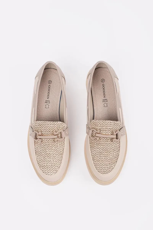 slonovinové mokasíny s koženou vložkou slonovinové mokasíny s koženou vložkou