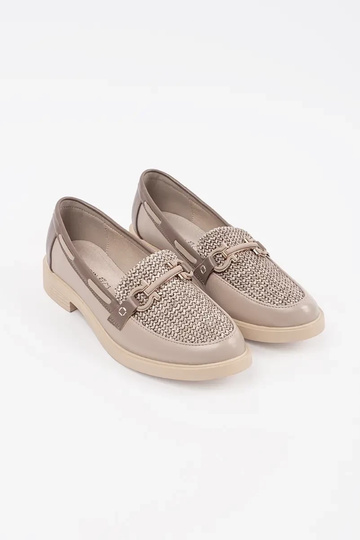 pieskové mokasíny s koženou... 2