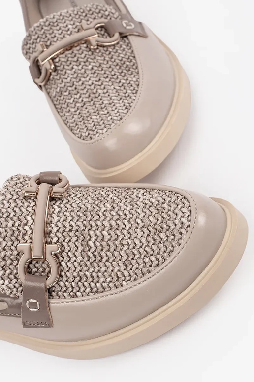 pieskové mokasíny s koženou vložkou pieskové mokasíny s koženou vložkou