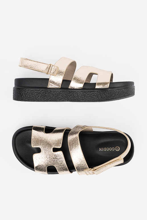 Klasické sandále s platformou zlaté Klasické sandále s platformou zlaté