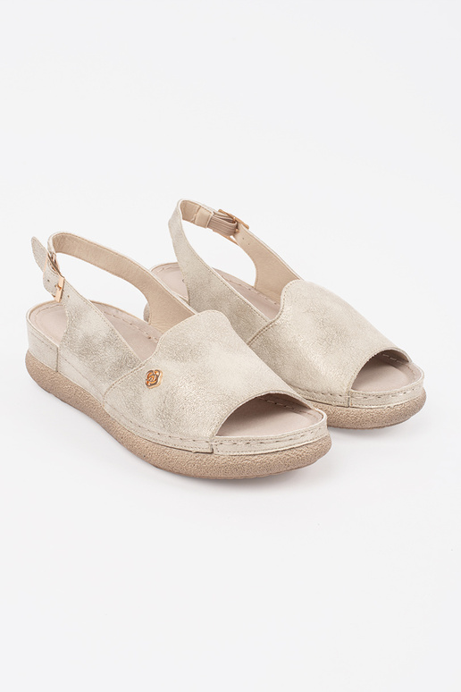 Zlaté sandále so koženou vložkou Zlaté sandále so koženou vložkou