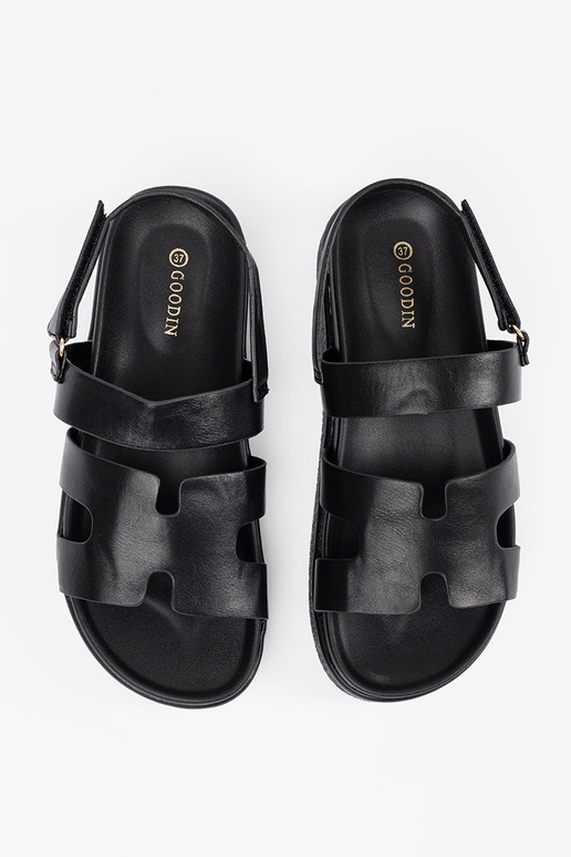 Čierne platformové sandále