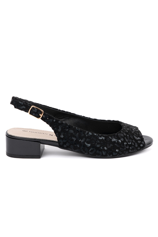 Čierne sandále na nízkom podpätku s...