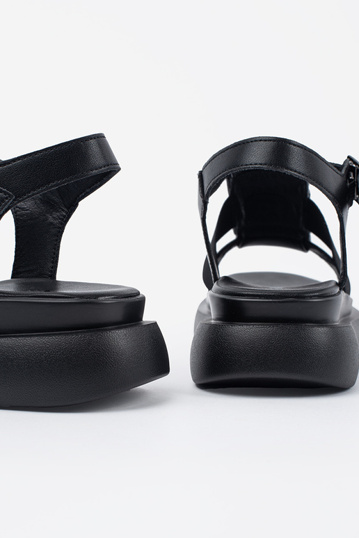 čierne kožené elegantné sandále s... čierne kožené elegantné sandále s...