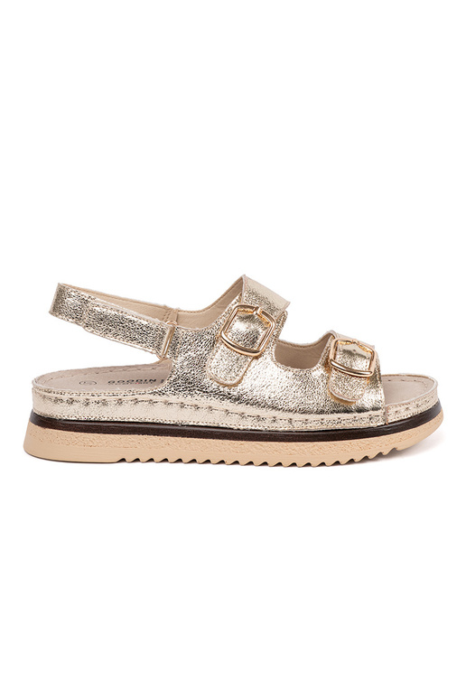 Zlaté sandále so zlatými prvkami