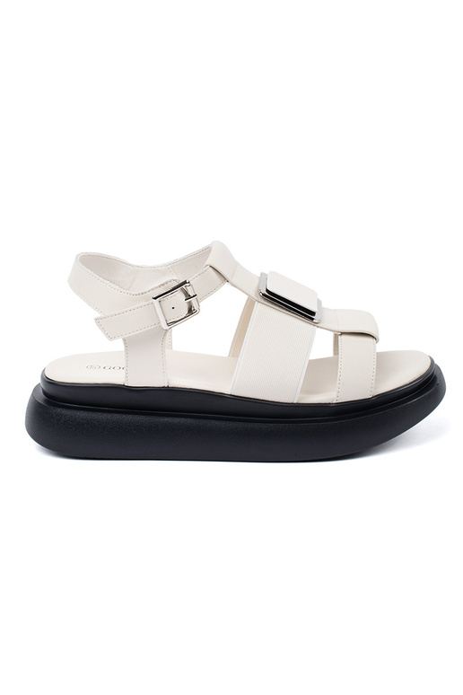 slonovinové kožené elegantné sandále...