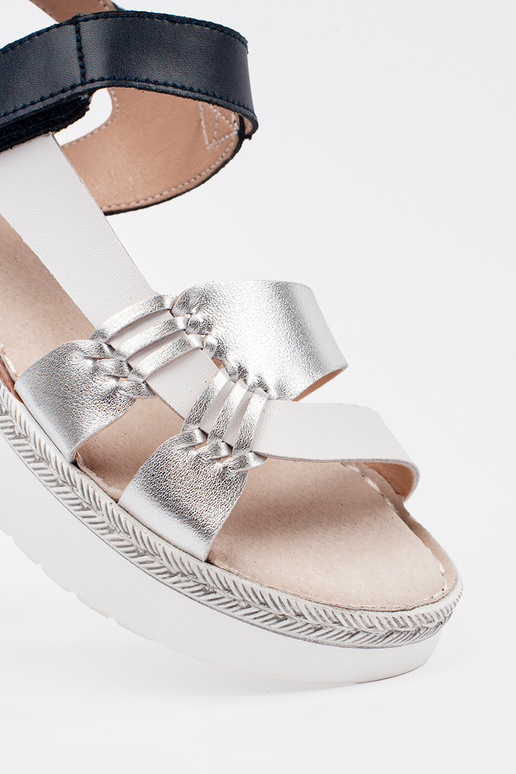 bielo-modré sandále s platformou s...