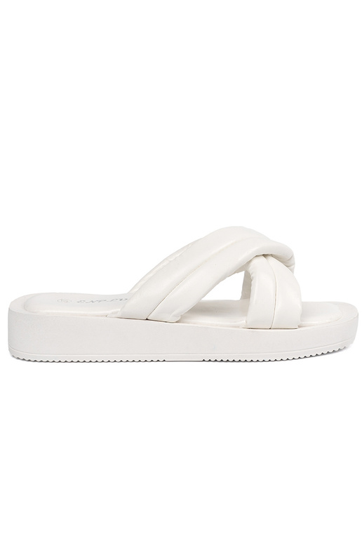 Dámske šľapky s platformou biele Dámske šľapky s platformou biele