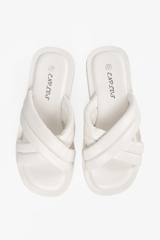 Dámske šľapky s platformou biele Dámske šľapky s platformou biele