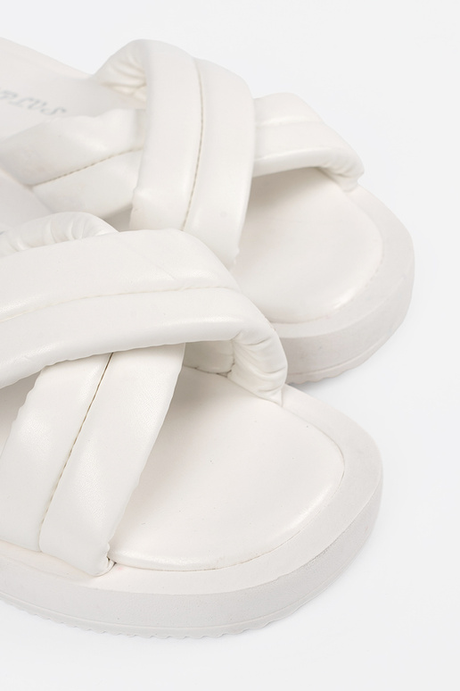 Dámske šľapky s platformou biele Dámske šľapky s platformou biele