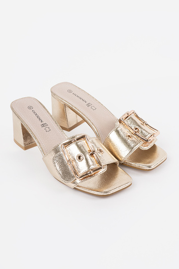 Dámske zlaté šľapky na... 2