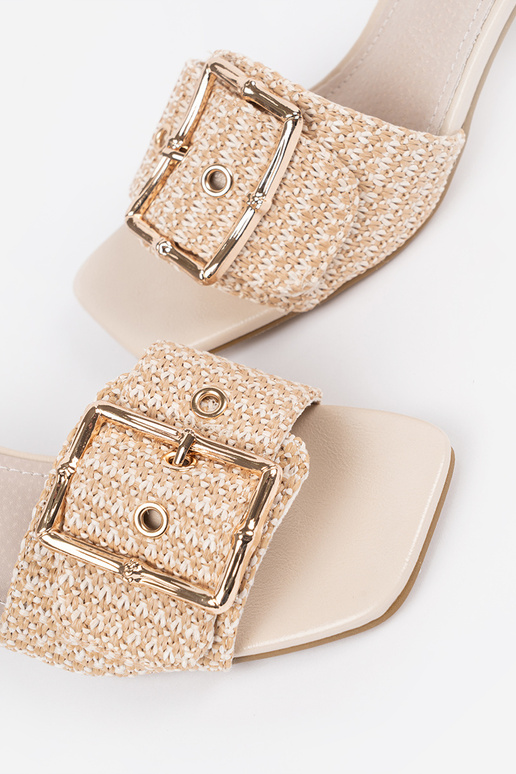 Dámske pieskové šľapky na podpätku s... Dámske pieskové šľapky na podpätku s...