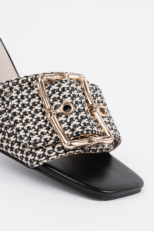 Dámske čierno-biele šľapky na...