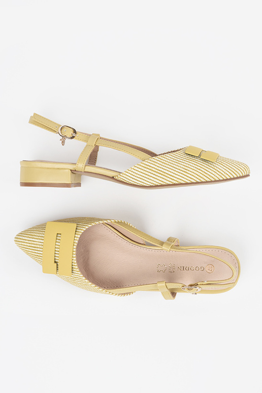 Dámske žlté sandále s otvorenou pätou