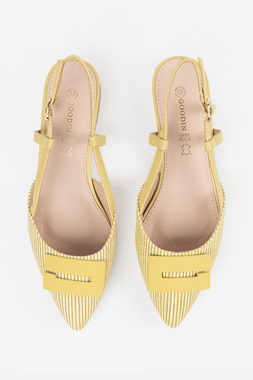 Dámske žlté sandále s otvorenou pätou