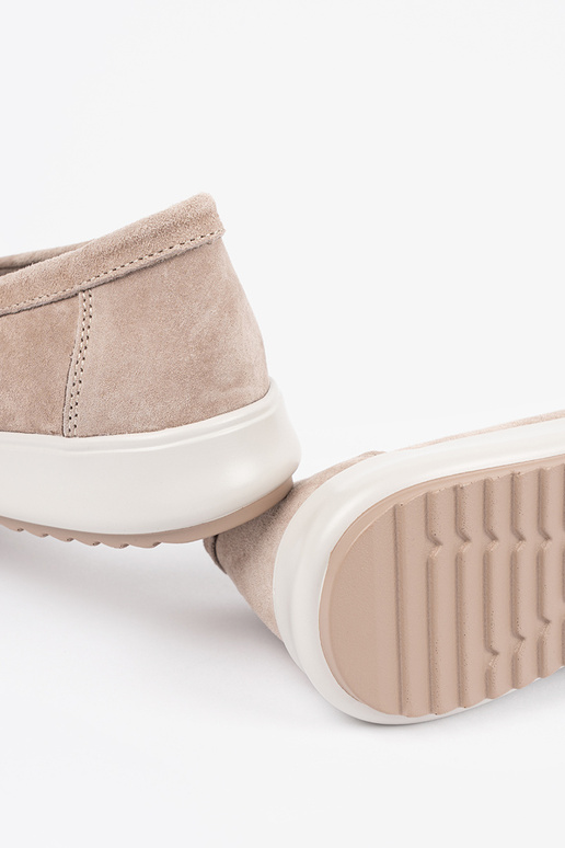 Mokasíny v pieskovej farbe z pravej kože Mokasíny v pieskovej farbe z pravej kože