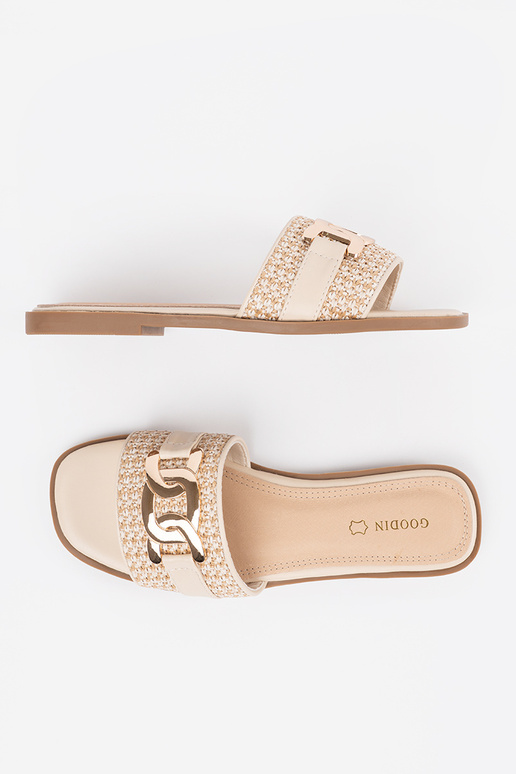 Dámske pieskové šľapky so zlatým... Dámske pieskové šľapky so zlatým...