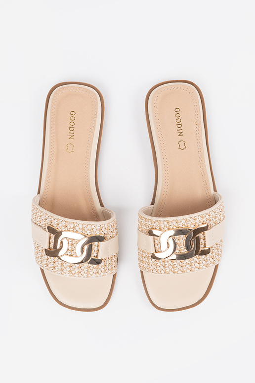 Dámske pieskové šľapky so zlatým... Dámske pieskové šľapky so zlatým...