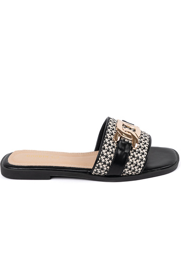 Dámske čierno-biele šľapky...