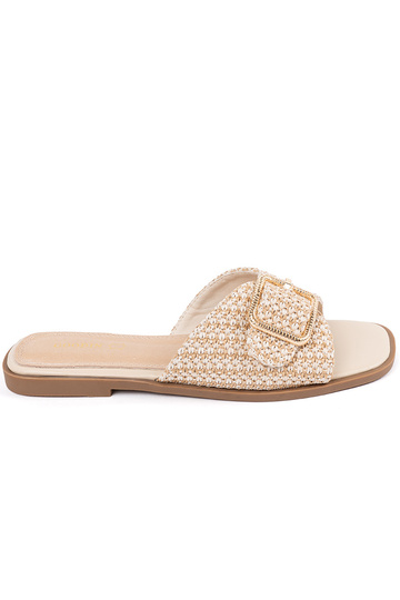 Šľapky pieskovej farby so...