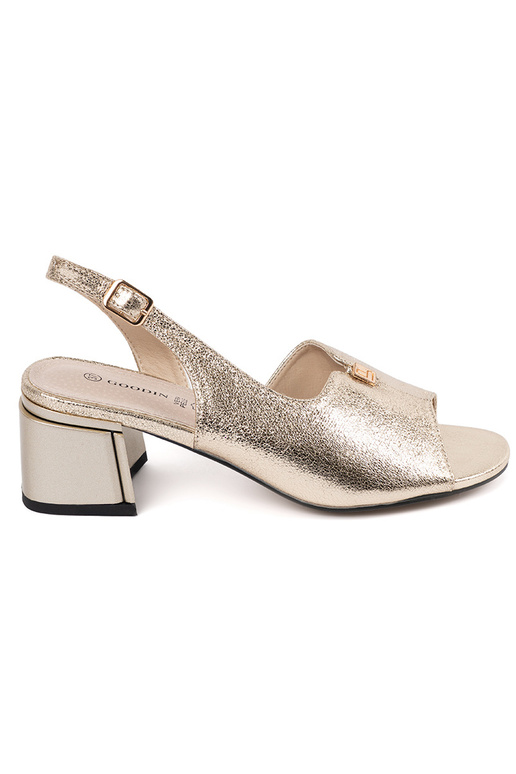 Zlaté semišové dámske sandále na...