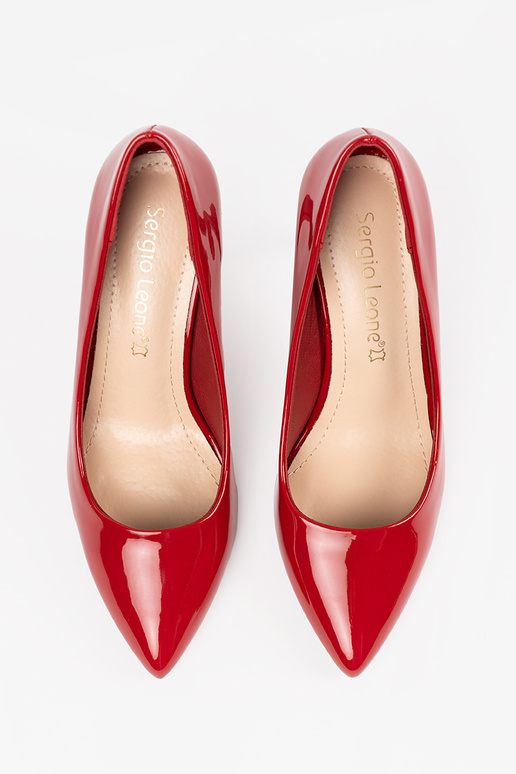 Červené kožené dámske lodičky Sergio...