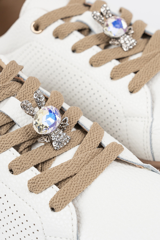 Bielo-pieskové kožené dámske tenisky...