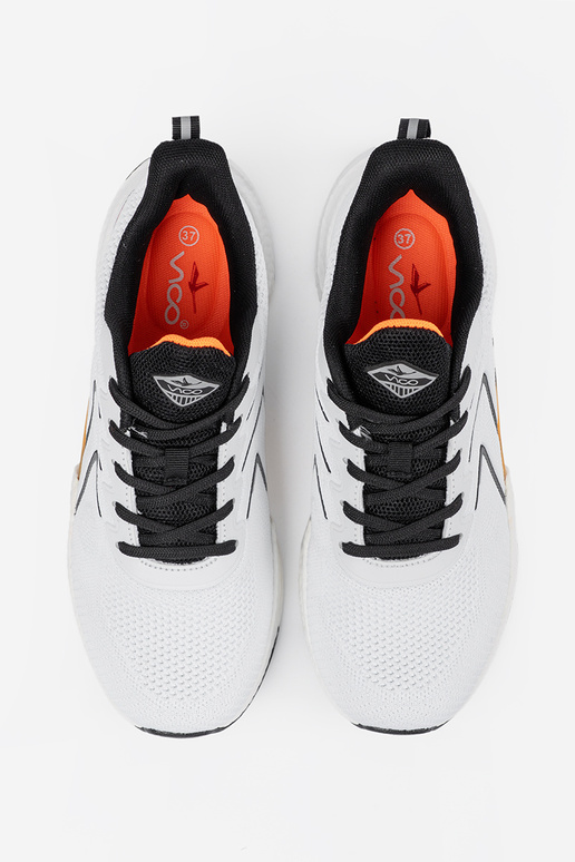 biely-čierna tenisky z pomarańczoInym...