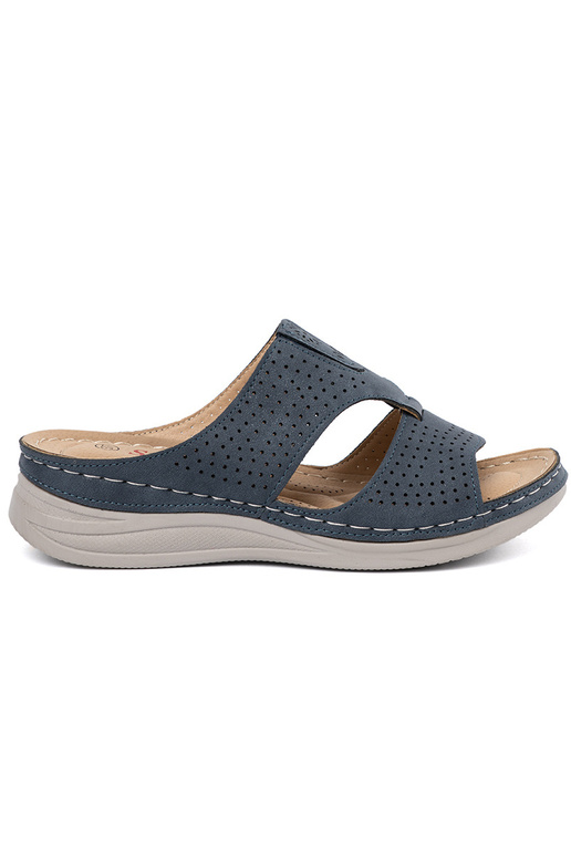 Pohodlné šľapky s výstužou modrej farby Pohodlné šľapky s výstužou modrej farby