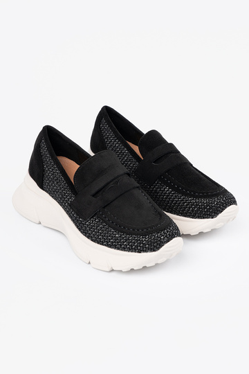 čierna topánky na hrubej... 2