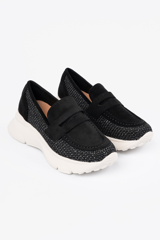 čierna topánky na hrubej podrážke čierna topánky na hrubej podrážke