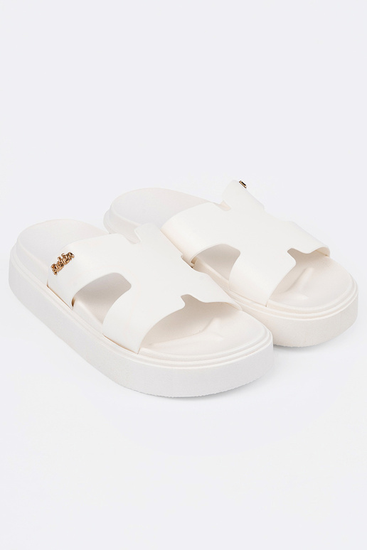 Papuče dámske biela farba s platformou Papuče dámske biela farba s platformou