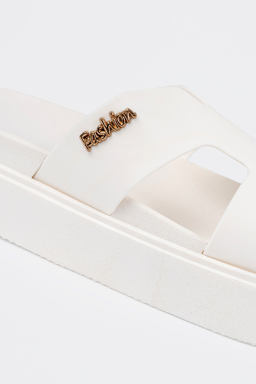 Papuče dámske biela farba s platformou Papuče dámske biela farba s platformou